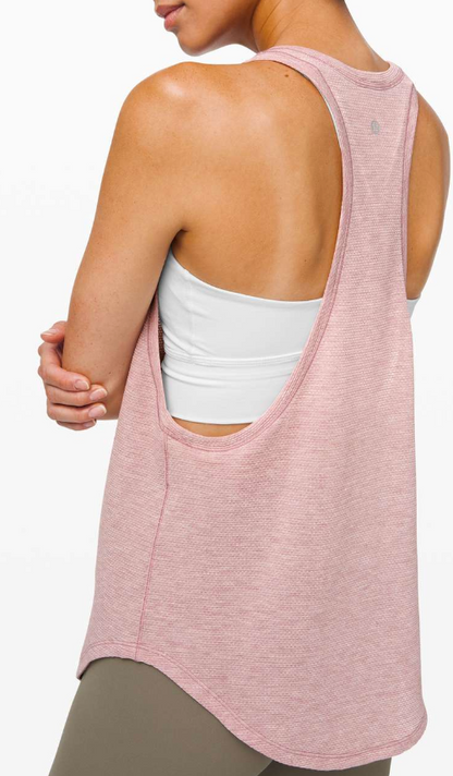 Lululemon Plank To Pike Tank Heathered Vintage Mauve Sz 12 Brand New