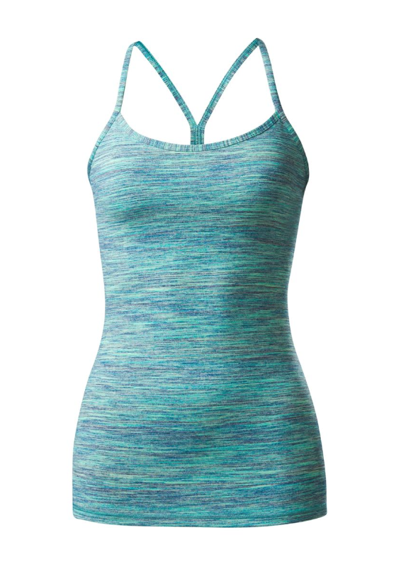 Lululemon Power Y Tank Luon Space Dye Camo Alberta Lake Fresh Teal Sz 12 Brand New