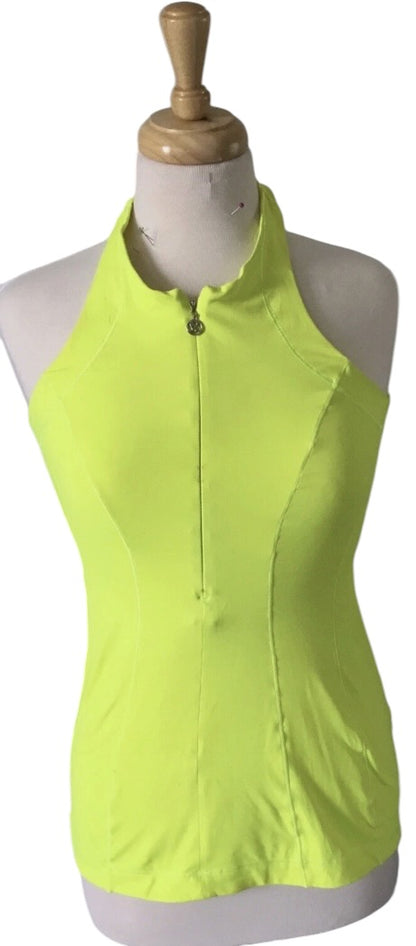 Lululemon Velo Vixen Sleeveless Cycling Jersey Highlight Yellow Sz 12 Brand New