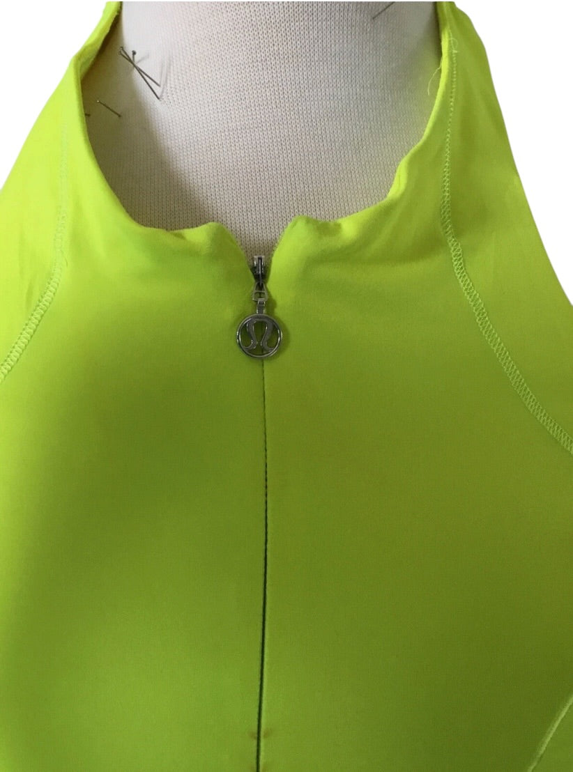 Lululemon Velo Vixen Sleeveless Cycling Jersey Highlight Yellow Sz 12 Brand New