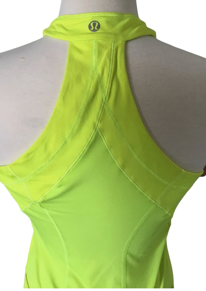 Lululemon Velo Vixen Sleeveless Cycling Jersey Highlight Yellow Sz 12 Brand New