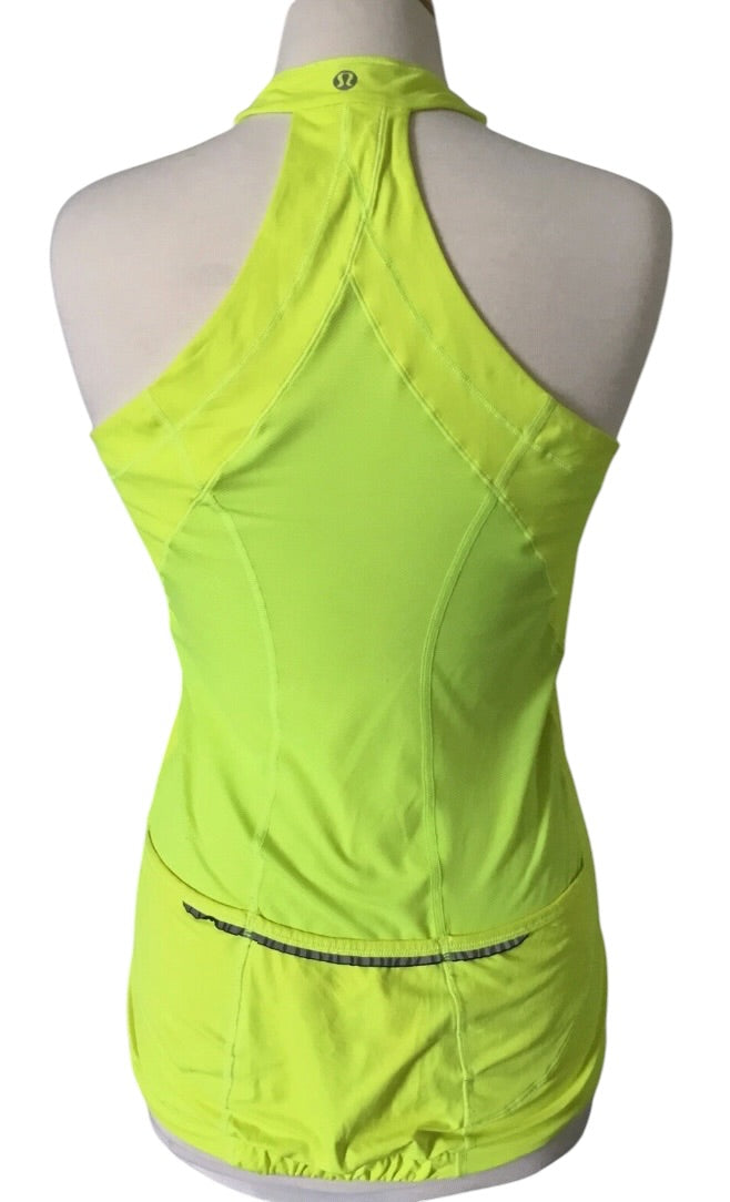 Lululemon Velo Vixen Sleeveless Cycling Jersey Highlight Yellow Sz 12 Brand New