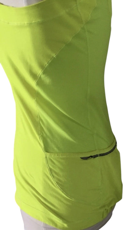 Lululemon Velo Vixen Sleeveless Cycling Jersey Highlight Yellow Sz 12 Brand New