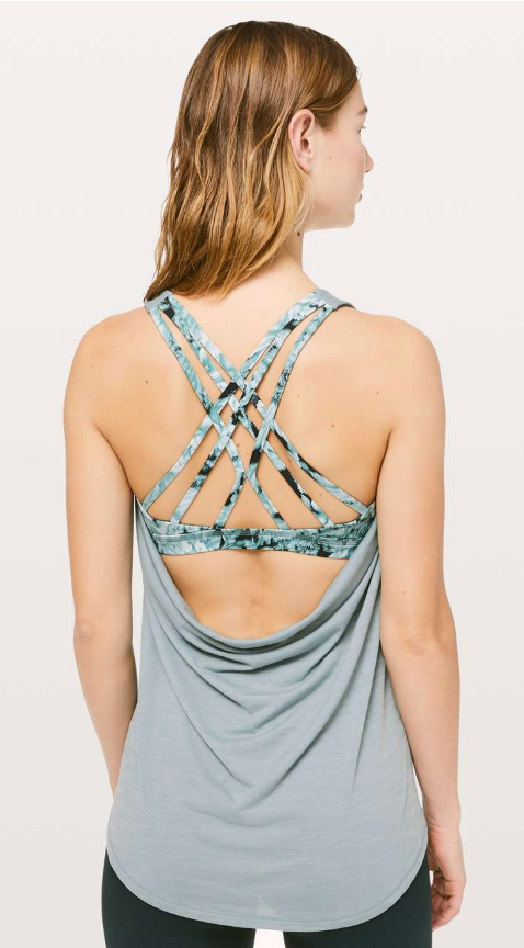 Lululemon Slay The Studio 2-In-1 Tank Heathered Blue Cast/Counterpose Sheer Blue Multi