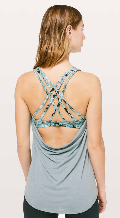 Lululemon Slay The Studio 2-In-1 Tank Heathered Blue Cast/Counterpose Sheer Blue Multi