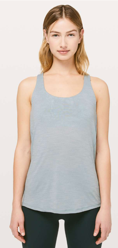 Lululemon Slay The Studio 2-In-1 Tank Heathered Blue Cast/Counterpose Sheer Blue Multi