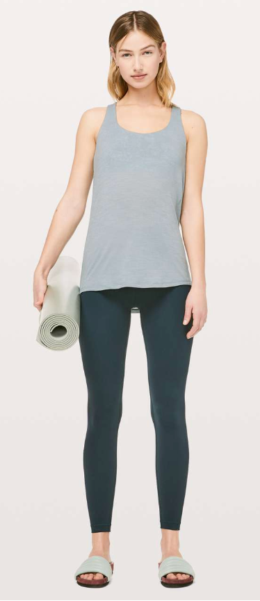 Lululemon Slay The Studio 2-In-1 Tank Heathered Blue Cast/Counterpose Sheer Blue Multi