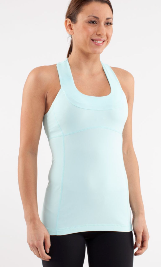 Lululemon Scoop Neck Tank Aquamarine/Heathered Aqua Marine Sz 10