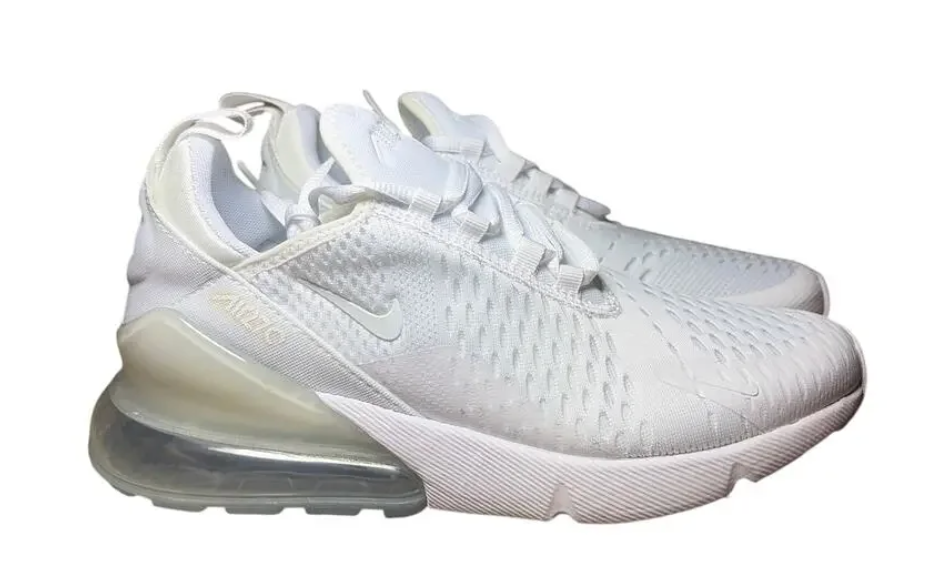 Nike Air Max 270 Women's White/silver  Women's Sz 7.0 Youth Sz 5.5 Worn Once