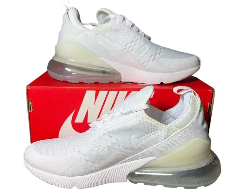 Nike Air Max 270 Women's White/silver  Women's Sz 7.0 Youth Sz 5.5 Worn Once