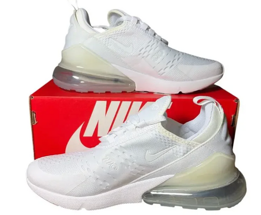 Nike Air Max 270 Women's White/silver  Women's Sz 7.0 Youth Sz 5.5 Worn Once
