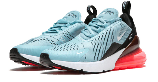 Nike Air Max 270 Women's Ocean Bliss Black Hot Punch Women's Sz 7.5 or Youth 6.0