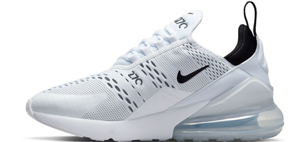 Nike Air Max 270 Women's White/White/Black Women's Sz 6.5 or Youth Sz 5.0 Brand New