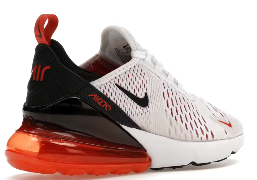 Nike Air Max 270 Women's White Mantra Orange Women's Sz 8.5 or Youth 7.0 Brand New