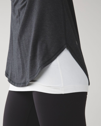 Lululemon Yogini 5 Year Long Sleeve Tee Heathered Black Sz 12