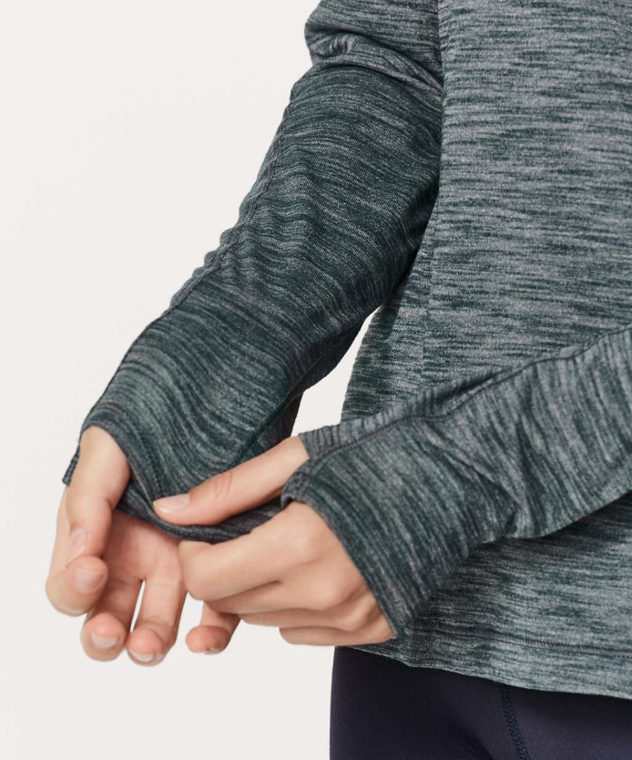 Lululemon Meant To Move Long Sleeve Heathered Submarine Sz 12