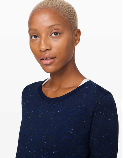 Lululemon Swiftly Relaxed Long Sleeve Hyper Blue/White/Black Sz 12 Brand New