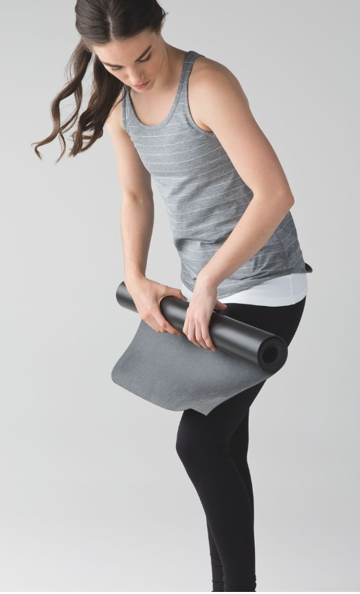 Lululemon Yogi Everyday Tank Stripe Heathered Medium Grey White Sz 12 Brand New