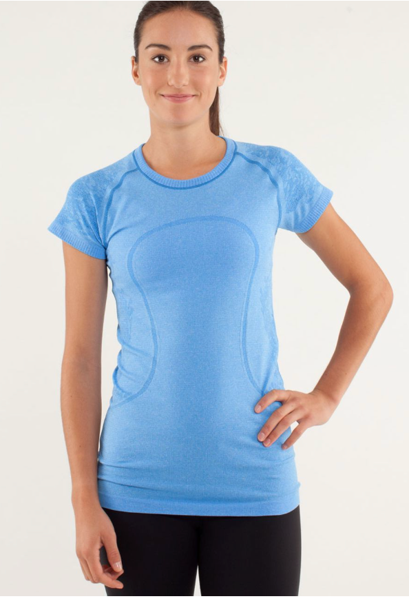 Lululemon Run Swiftly Tech Short Sleeve Lace Beaming Blue Sz 12 Brand New