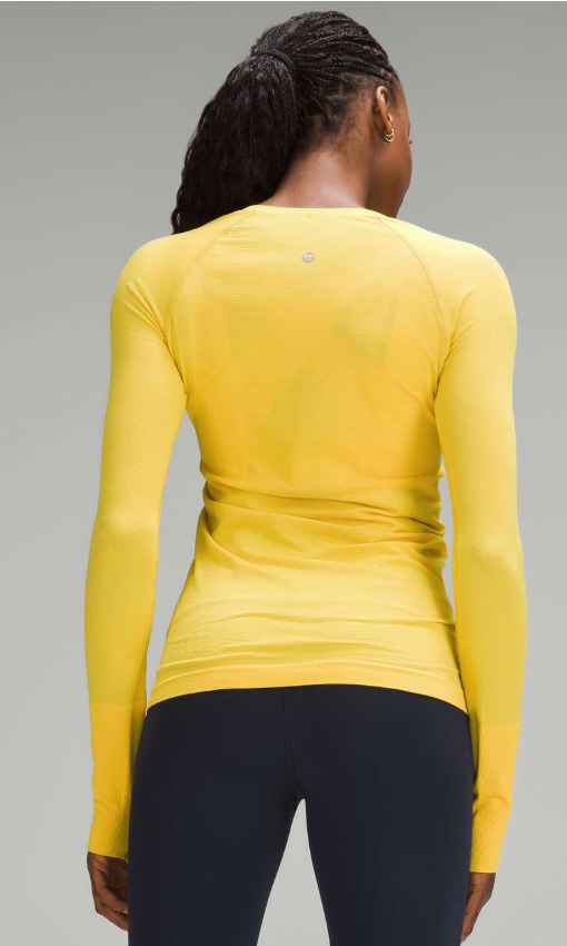 Lululemon Swiftly Tech Long Sleeve Shirt 2.0 Utility Yellow/Utility Yellow Sz 12