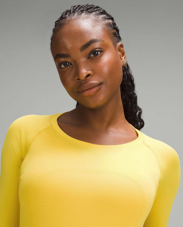 Lululemon Swiftly Tech Long Sleeve Shirt 2.0 Utility Yellow/Utility Yellow Sz 12