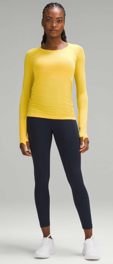 Lululemon Swiftly Tech Long Sleeve Shirt 2.0 Utility Yellow/Utility Yellow Sz 12