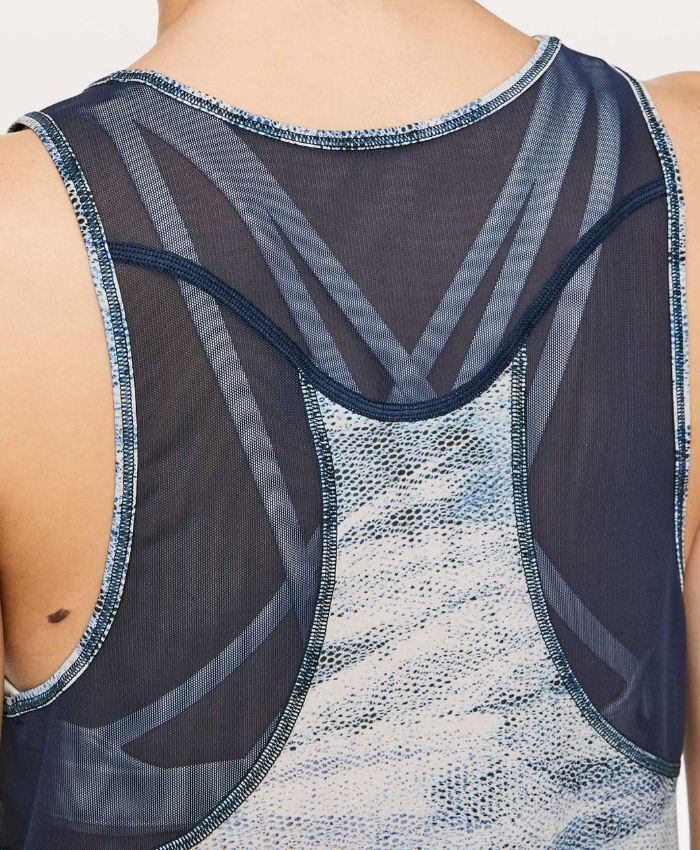 Lululemon Sculpt Tank II Mesh Scape Multi/True Navy Sz 10 Brand New