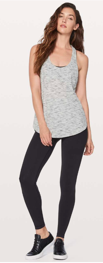 Lululemon 105 F Singlet Tiger Space Dye Black White Sz 10