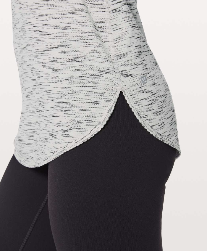 Lululemon 105 F Singlet Tiger Space Dye Black White Sz 10