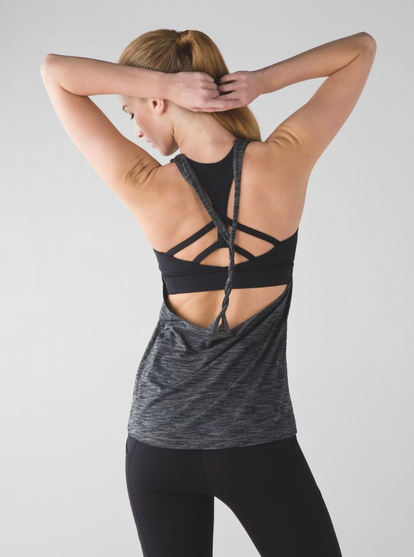 Lululemon Twist and Toil Tank Heathered Black/Black Sz 10 Brand New