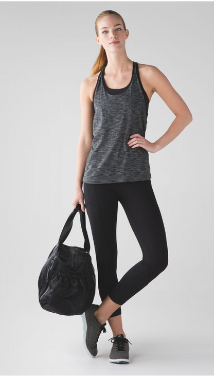 Lululemon Twist and Toil Tank Heathered Black/Black Sz 10 Brand New