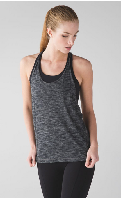Lululemon Twist and Toil Tank Heathered Black/Black Sz 10 Brand New