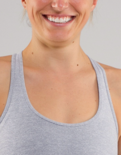 Lululemon Cool Racerback Heathered Coal Wee Stripe Sz 10