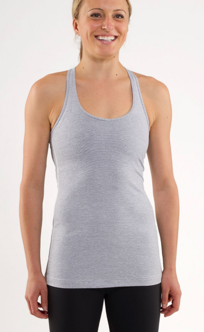 Lululemon Cool Racerback Heathered Coal Wee Stripe Sz 10