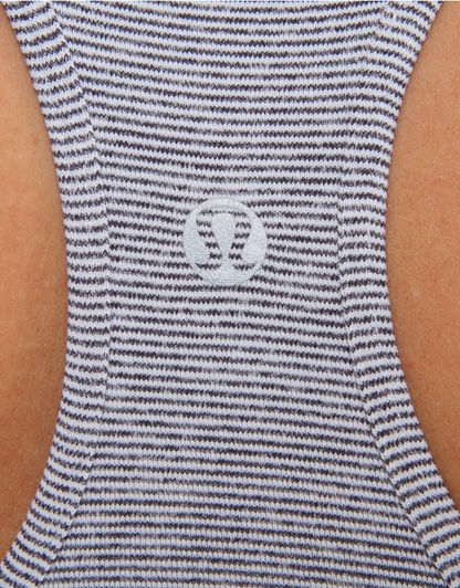 Lululemon Cool Racerback Heathered Coal Wee Stripe Sz 10