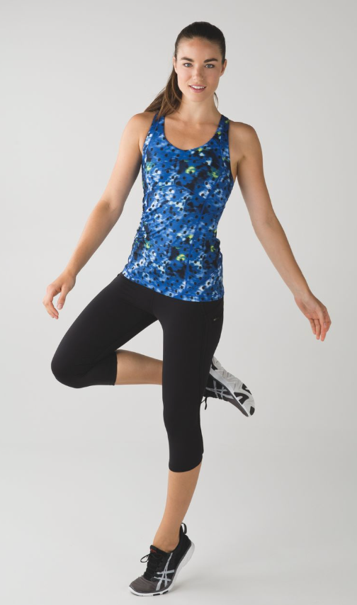 Lululemon Kanto Catch Me Tank Windy Blooms Saphire Blue Multi/Naval Blue Sz 10 Brand New