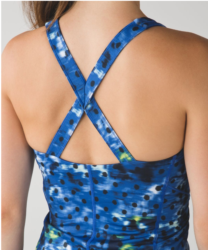 Lululemon Kanto Catch Me Tank Windy Blooms Saphire Blue Multi/Naval Blue Sz 10 Brand New
