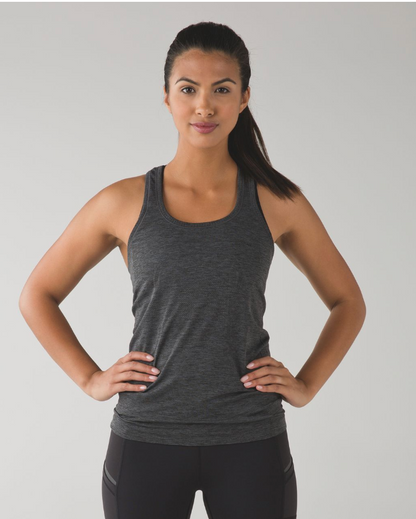 Lululemon Swiftly Tech Racerback Heathered Dark Slate Sz 10