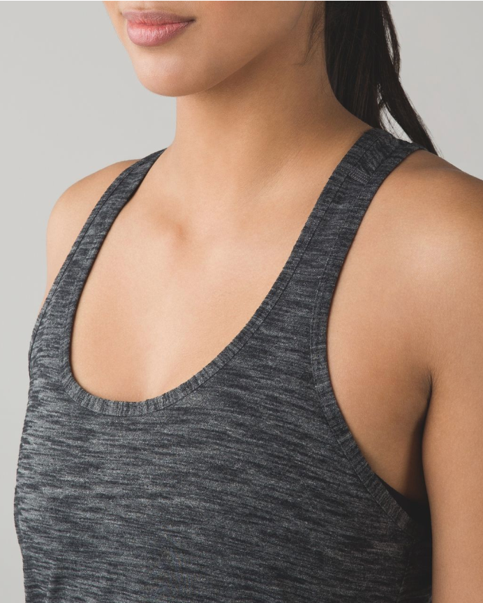 Lululemon Salute the Sun Singlet II Heathered Black Sz 10