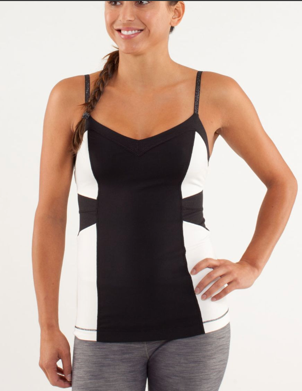 Lululemon Elongate Tank Black/Polar Cream/Black Sz 10 Brand New