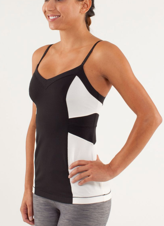 Lululemon Elongate Tank Black/Polar Cream/Black Sz 10 Brand New
