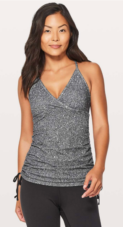 Lululemon Full Freedom Tank Luminesce Splatter White Black Sz 10 Brand New