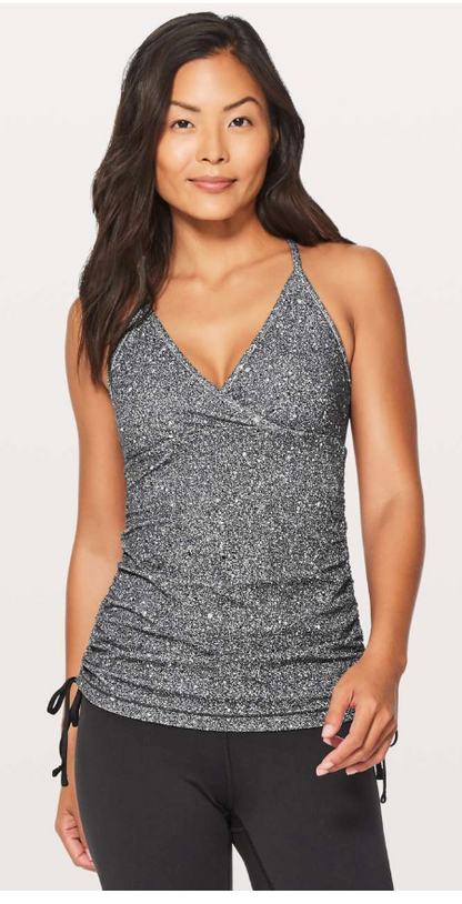 Lululemon Full Freedom Tank Luminesce Splatter White Black Sz 10 Brand New