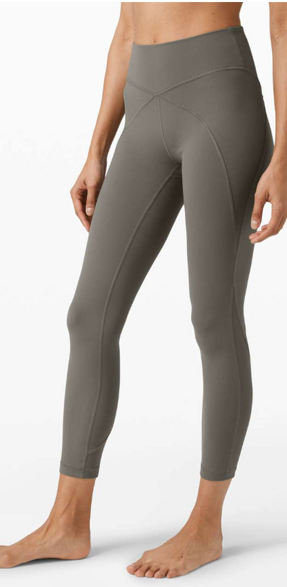 Lululemon Get Centred High Rise Tight 25" Inseam Grey Sage Sz 10