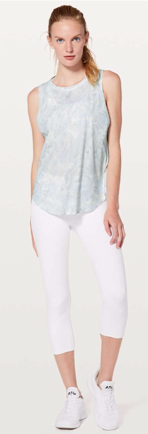 Lululemon Ace Tank Jasmine White Multi/White Sz 10 Brand New