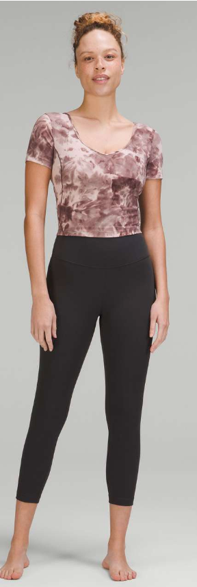 Lululemon Align Crop T Diamond Dye Mink Bery Lunar Rock Shadow Grey Sz 10 Brand New