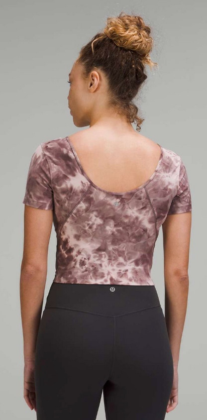 Lululemon Align Crop T Diamond Dye Mink Bery Lunar Rock Shadow Grey Sz 10 Brand New