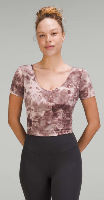 Lululemon Align Crop T Diamond Dye Mink Bery Lunar Rock Shadow Grey Sz 10 Brand New