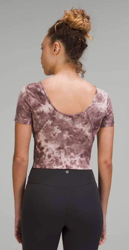 Lululemon Align Crop T Diamond Dye Mink Bery Lunar Rock Shadow Grey Sz 10 Brand New