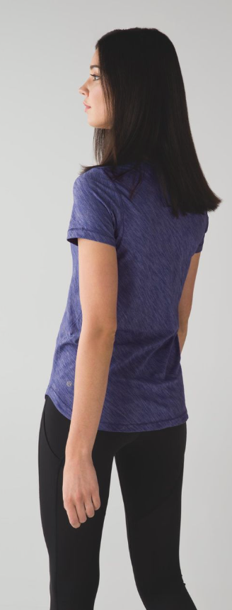 Lululemon What The Sport Tee Heathered Iris Flower Sz 10